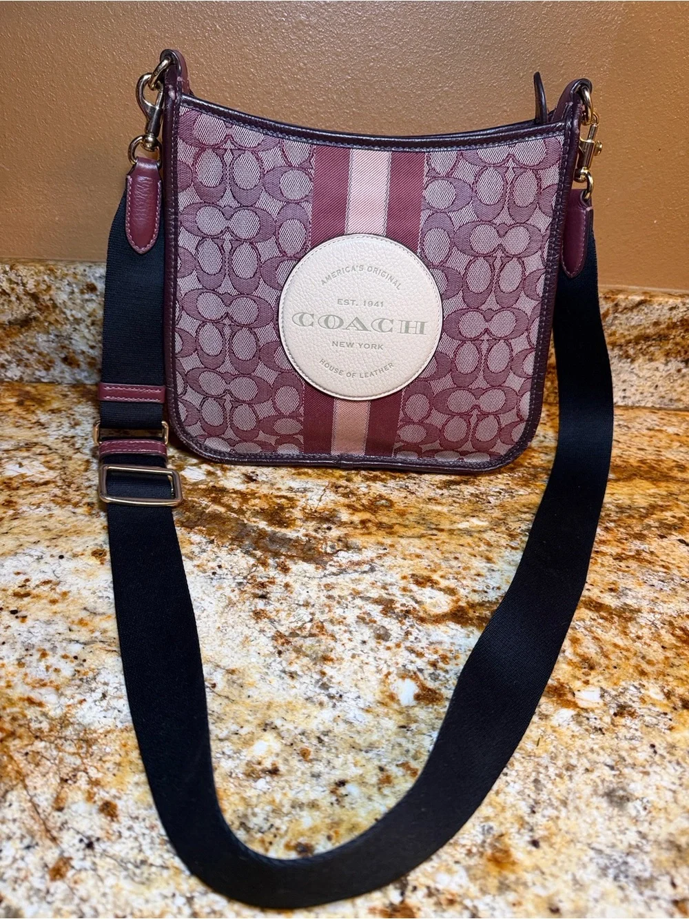 Coach Dempsey File Bag in Signature Jacquard with Varsity Stripe & Patch